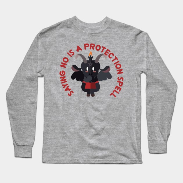 saying no is a protection spell Long Sleeve T-Shirt by remerasnerds